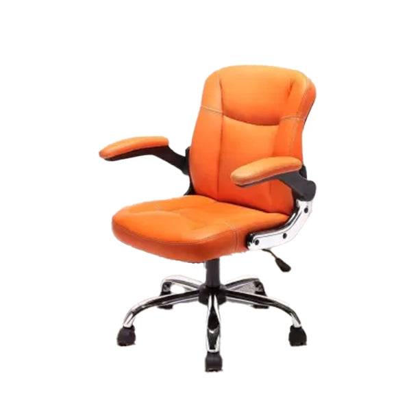 Hunky Medium Back Faux leather Office Boss Chair with Adjustable Height and Armrest