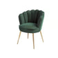 Hunky Velvet Touch Winged Back Puffy Chair with Armrest and Metal Legs