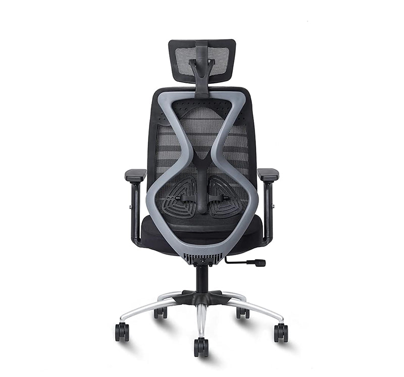 Hunky Spine High Back Ergonomic Desk Chair , Adjustable Armrest , Lumbar Support , Smart Synchro Lock Mechanism & Heavy Duty Nylon Base | 3 Years Warranty