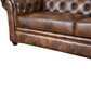 Hunky Chesterfield leatherette Rolled Arm Sofa Set with Pine Wood Legs