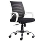 Hunky Ergonomic Medium Back Office Chair: Adjustable Height, Linen Fabric, and Chrome Base