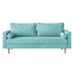 Hunky Modern Luxurious Suede Fabric Sofa Set with Wooden Legs