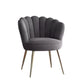 Hunky Velvet Touch Winged Back Puffy Chair with Armrest and Metal Legs