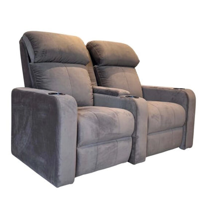 Hunky 2 Seater Suede Fabric Reclining Sofa With Cup Holders