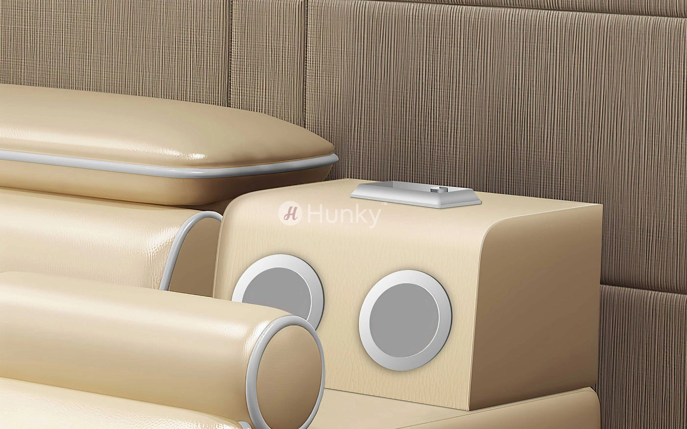 Hunky Multifunctional Modern Smart Bed With Built-In Massage Chair and Bluetooth Speakers