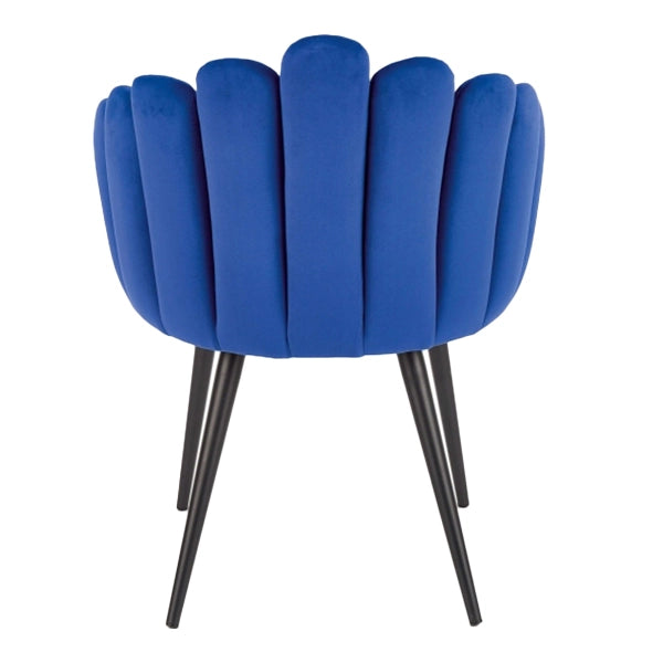 Hunky Stylish Back Puffy Chair With Velvet Upholstery and Powder Coated Metal Legs