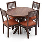 Hunky RoyalNest Wood 4- Seater Dining Table Set (Teak Finish)
