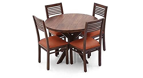 Hunky RoyalNest Wood 4- Seater Dining Table Set (Teak Finish)