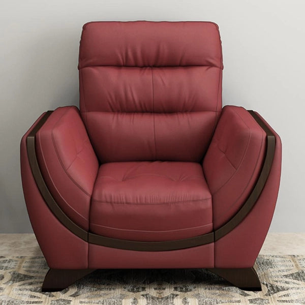 Hunky Leatherette Stylish 3 Seater Sofa Set With Wooden Frame and Wooden Legs