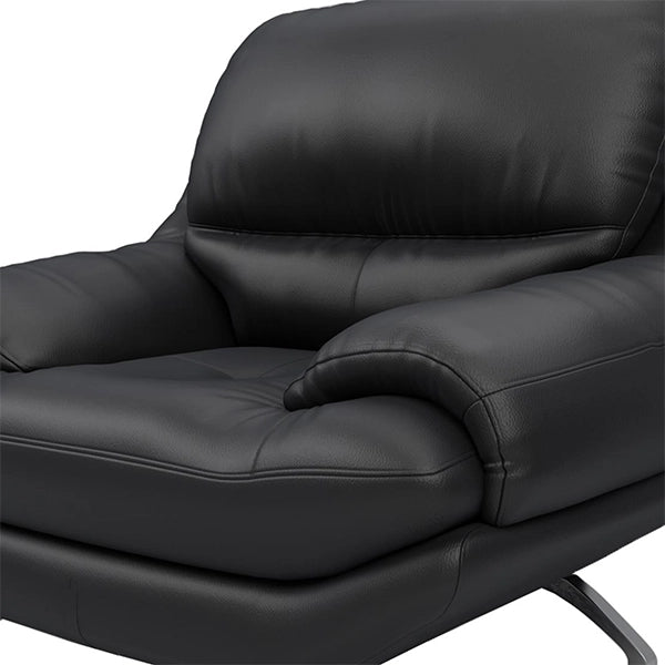 Hunky 3 Seater Modern Leatherette Sofa Set With Wooden Frame and Metal Legs