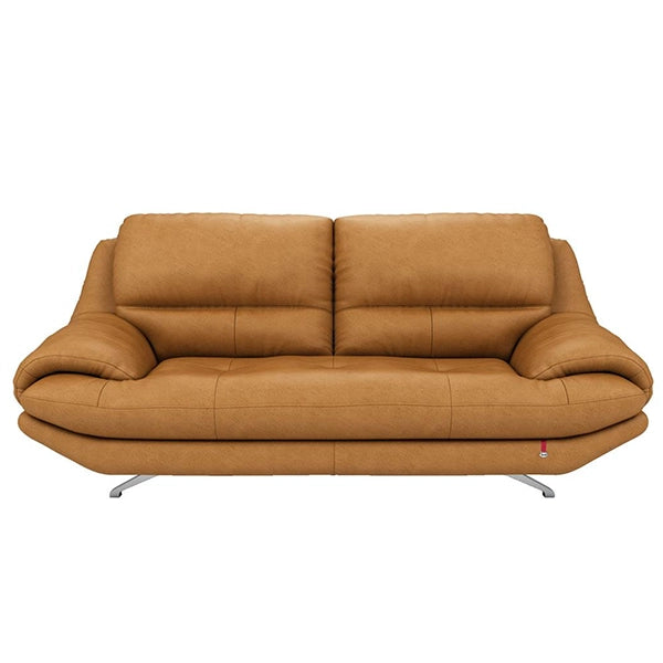 Hunky 3 Seater Modern Leatherette Sofa Set With Wooden Frame and Metal Legs
