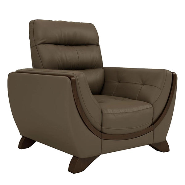 Hunky Leatherette Stylish 3 Seater Sofa Set With Wooden Frame and Wooden Legs