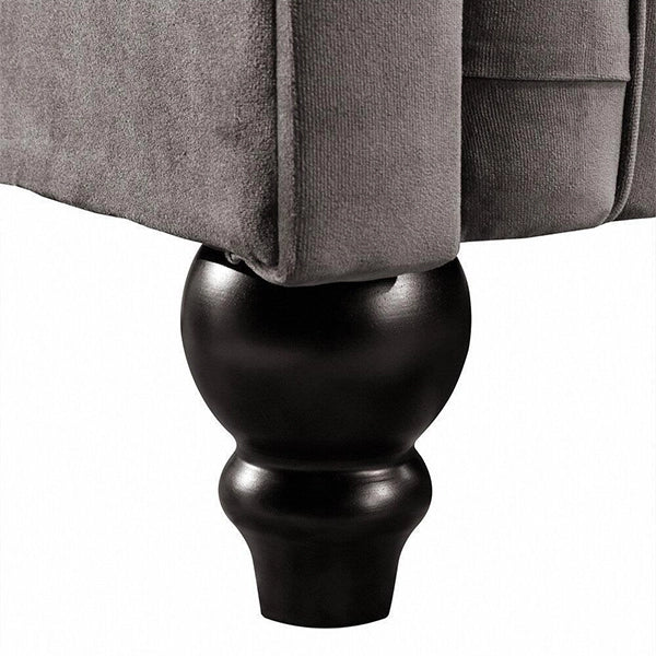 Hunky Luxury Modern Chesterfield Sofa Set with Pine Wood legs