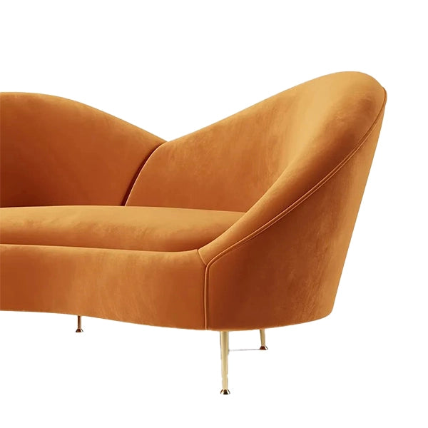 Hunky Modern Stylish Velvet Touch Curved Sofa Set With Stainless Steel legs