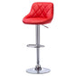 Hunky Leatherette Zig Zag Pattern Bar Stool With Height Adjustment