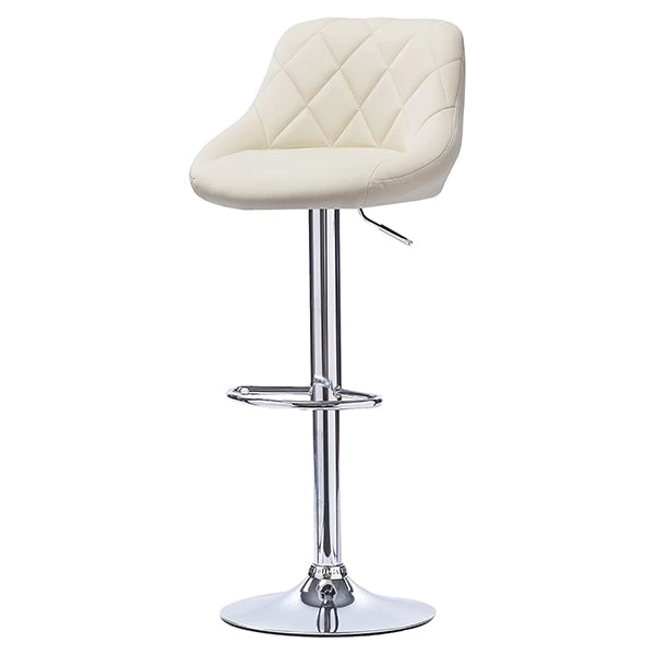 Hunky Leatherette Zig Zag Pattern Bar Stool With Height Adjustment