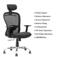 Hunky Butterly High Back Ergonomic Office / Study Chair / Ergonomic Mesh High Back Office Desk Chair | Adjustable Headrest & Adjustable Lumbar Support |5 Year Warranty