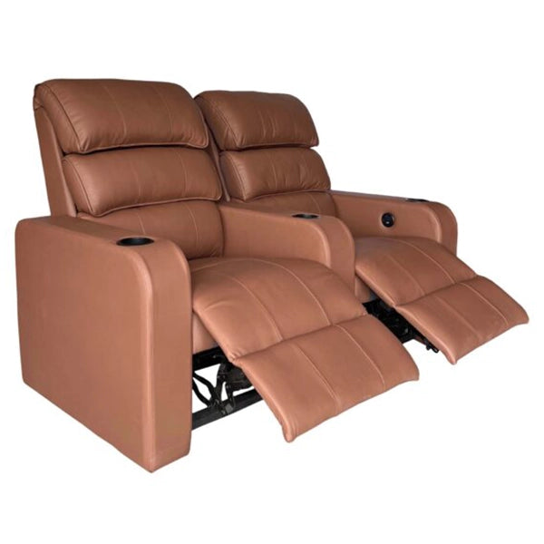 Hunky Motorized Leatherite Recliner Sofa with Cup Holder