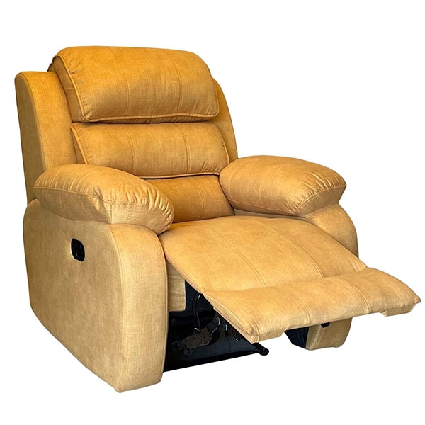 Hunky Linen Blend Fabric Manual Recliner Sofa with Cushioned Backrest