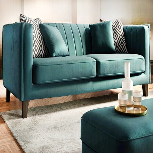Hunky Suede Fabric Luxury Sofa Set With Pine Wood legs