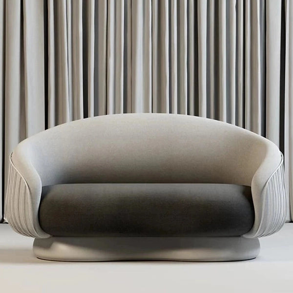 Hunky Premium Curved Suede fabric leatherette Sofa Set With Stainless Steel Legs
