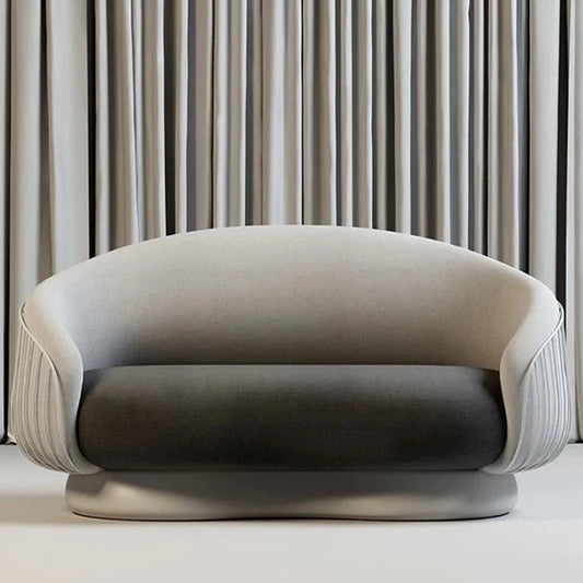 Hunky Premium Curved Suede fabric leatherette Sofa Set With Stainless Steel Legs