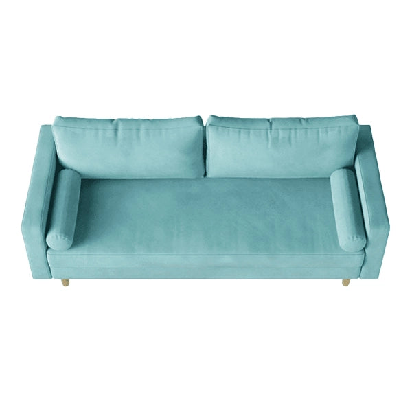 Hunky Modern Luxurious Suede Fabric Sofa Set with Wooden Legs