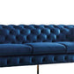 Hunky Chesterfield Suede Fabric Modern Sofa Set with Stainless Steel Legs