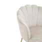 Hunky Velvet Touch Winged Back Puffy Chair with Armrest and Metal Legs