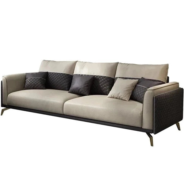Hunky leatherette Modern Sofa Set with Stainless Steel Legs
