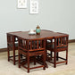 Hunky Crestia 4 - Seater Sheesham Wood Dining Table Set