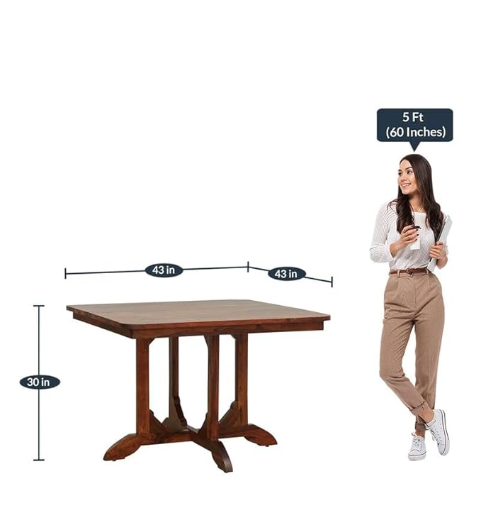 Hunky Crestia 4 - Seater Sheesham Wood Dining Table Set