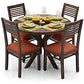 Hunky RoyalNest Wood 4- Seater Dining Table Set (Teak Finish)
