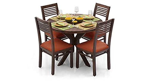 Hunky RoyalNest Wood 4- Seater Dining Table Set (Teak Finish)