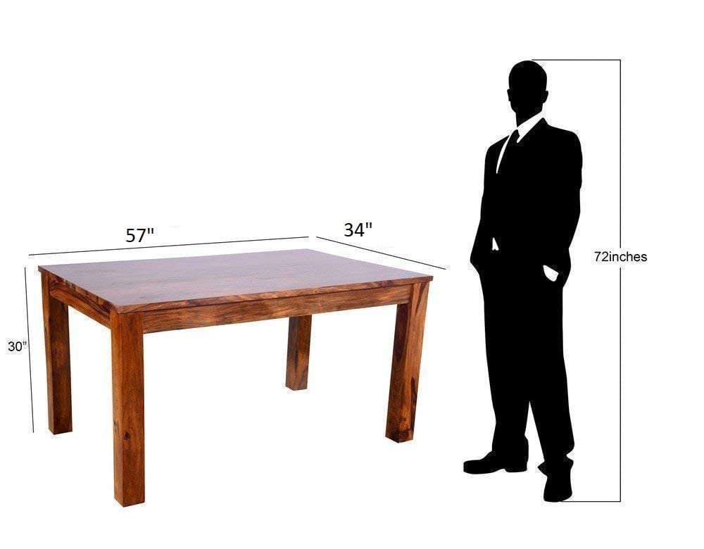 Hunky Monarch Premium 6 - Seater Sheesham Wood Dining Table Set (Premium Natural Finish)