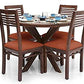 Hunky RoyalNest Wood 4- Seater Dining Table Set (Teak Finish)