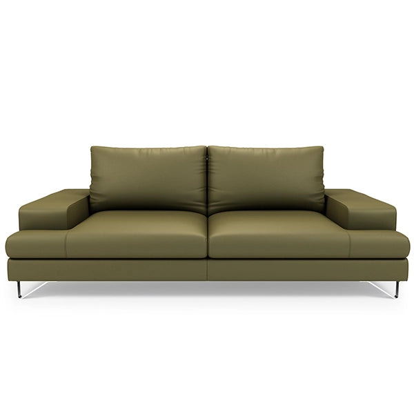 Hunky leatherette 3 Seater Sofa Set with Wooden Frame, Stainless Steel Legs and 2 USB Ports