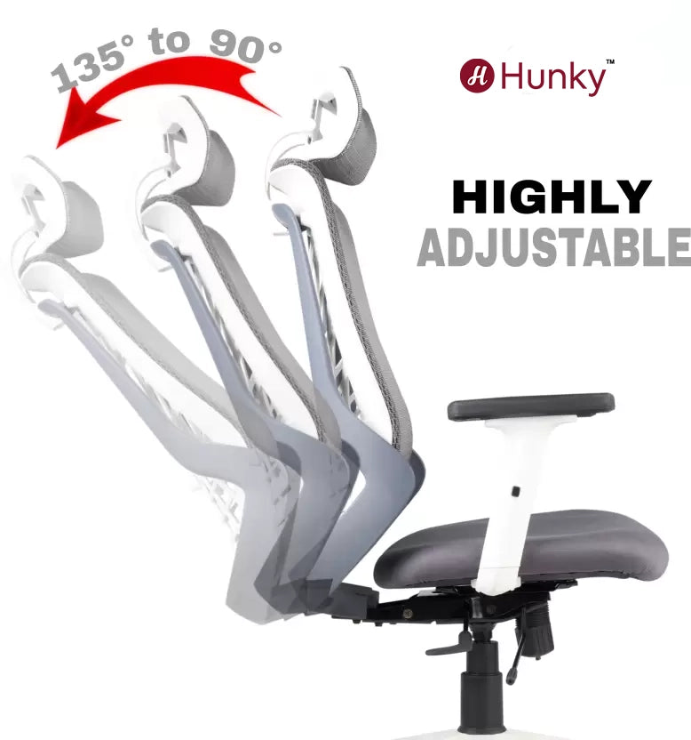 Hunky Spider High Back Office Chair | 5 Year Warranty | Mess Ergonomic Chair With Multi Lock Mechanism | 2D Armrest