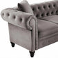 Hunky Luxury Modern Chesterfield Sofa Set with Pine Wood legs