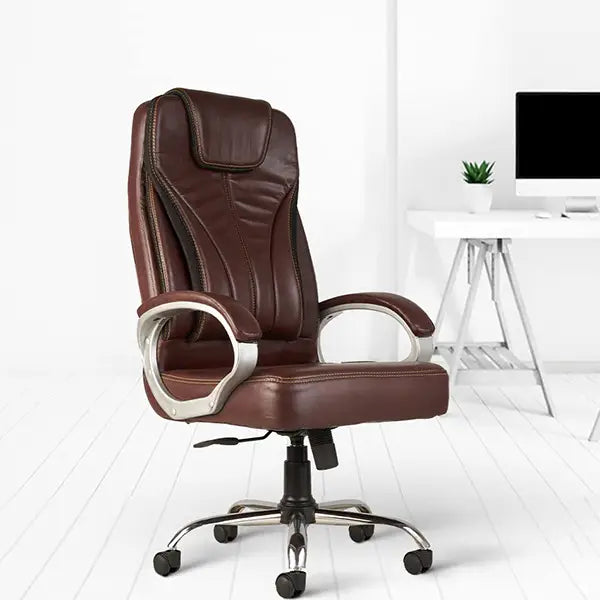 Hunky High Back leatherette Ergonomically Designed Boss Chair with Adjustable height and Armrest  comes with 3 years of warranty