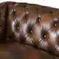 Hunky Chesterfield leatherette Rolled Arm Sofa Set with Pine Wood Legs