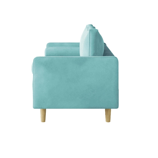 Hunky Modern Luxurious Suede Fabric Sofa Set with Wooden Legs