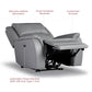 Hunky Premium Leatherette 3 Seater Reclining Sofa Set with infinite Locking Position and USB Port