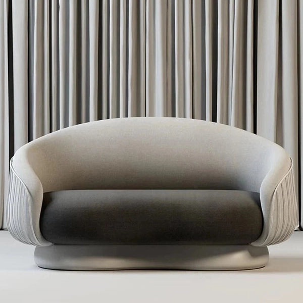 Hunky Premium Curved Suede fabric leatherette Sofa Set With Stainless Steel Legs