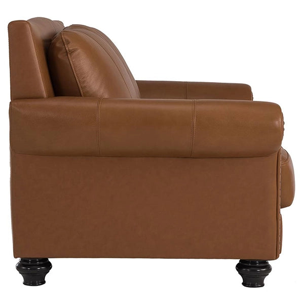 Hunky Modern leatherette Rolled Arm 2 Seater Sofa Set With Wooden Frame