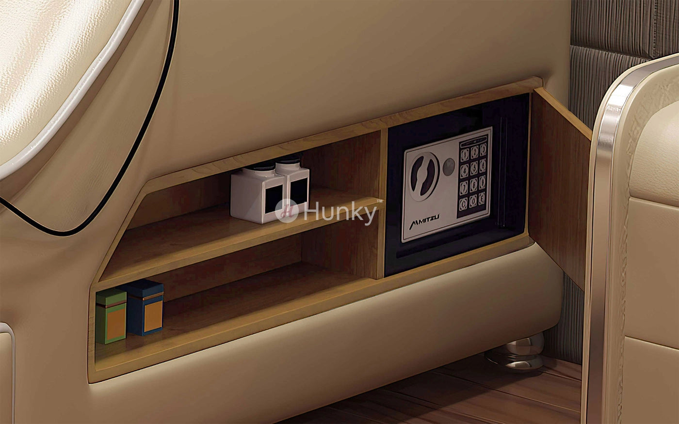 Hunky Multifunctional Modern Smart Bed With Built-In Massage Chair and Bluetooth Speakers