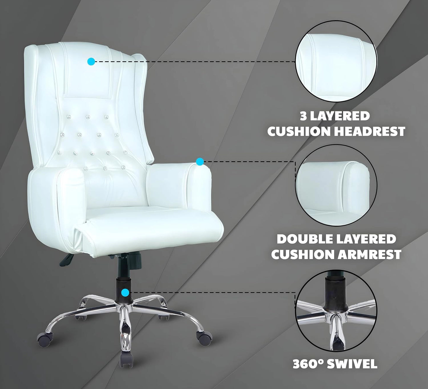 Hunky Vienaw King Size High Back Ergonomic Boss Revolving Chair