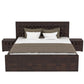 Hunky Solid Sheesham Wood Queen Size Bed for Bedroom Without Storage | Wooden Double Bed for Living Room & Home | Platform Bed Cot Furniture (Walnut Finish)