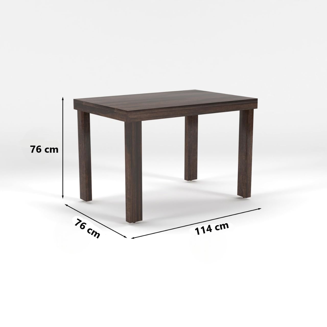 Hunky Florence Designer 4 - Seater Sheesham Wood Dining Table Set (Walnut Finish)