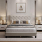 Hunky King Size Upholstered Bed | Fabric Cushioned Platform Bed for Modern Bedrooms